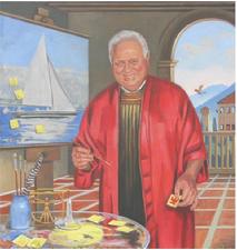 Oil portrait of Desi Desimone, CEO 3M by Claude Buckley