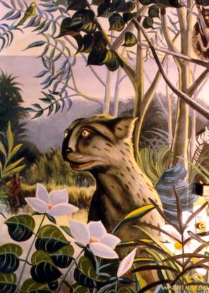 mural by Claude Buckley- Washington BC, oil on masonite, dinningroom Washington DC