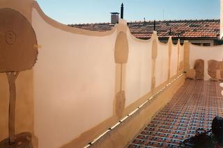 mural by Claude Buckley- Patio Portugues, 2 x 52 meters, polyurathane on steel, penthouse patio, palacete c/ Alfonso XII, Madrid