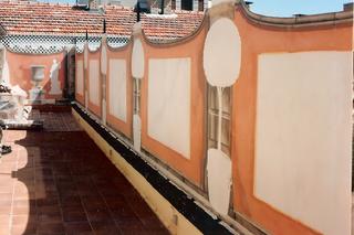 mural by Claude Buckley- Patio Portugues, 2 x 52 meters, polyurathane on steel, penthouse patio, palacete c/ Alfonso XII, Madrid