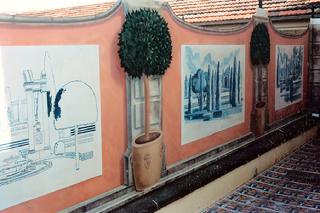 mural by Claude Buckley- Patio Portugues, 2 x 52 meters, polyurathane on steel, penthouse patio, palacete c/ Alfonso XII, Madrid