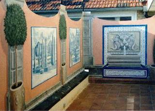 mural by Claude Buckley- Patio Portugues, 2 x 52 meters, polyurathane on steel, penthouse patio, palacete c/ Alfonso XII, Madrid