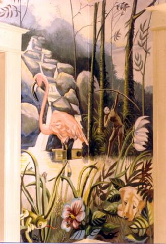 mural by Claude Buckley- Washington BC, oil on masonite, dinningroom Washington DC