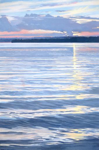 Claude Buckley- Wateree Lake, 54 x 108 inches, Acrylic on canvas, Joseph Dental Associates Lobby, Camden, SC