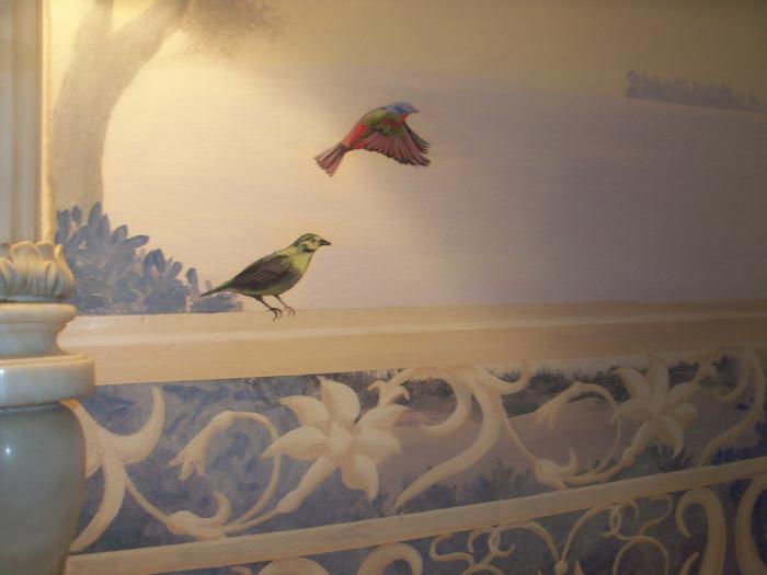 Image of a mural by Claude Buckley- Seccessionville Manor Bedroom acrylic on fiberglass over plaster wall