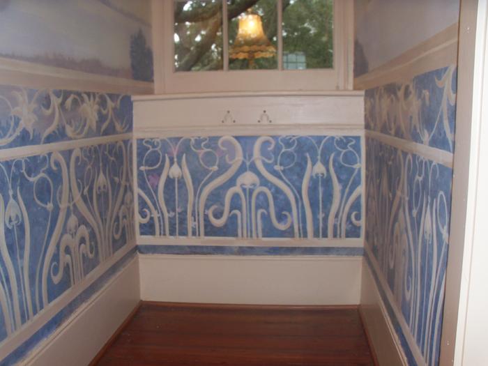 Mural by Claude Buckley- Seccessionville Manor Bedroom acrylic on fiberglass over plaster wall