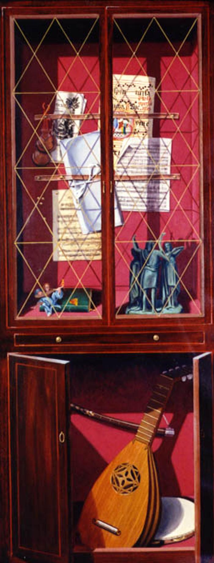 mural by Claude Buckley- Puerta de la Musica, door leading to the music closet, palacete c/ Alfonso XII, Madrid. Contracted by designer Duarte Pinto Coelho
