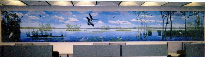 Claude Buckley- 40 foot detail Milliken and Company Information Center Mural