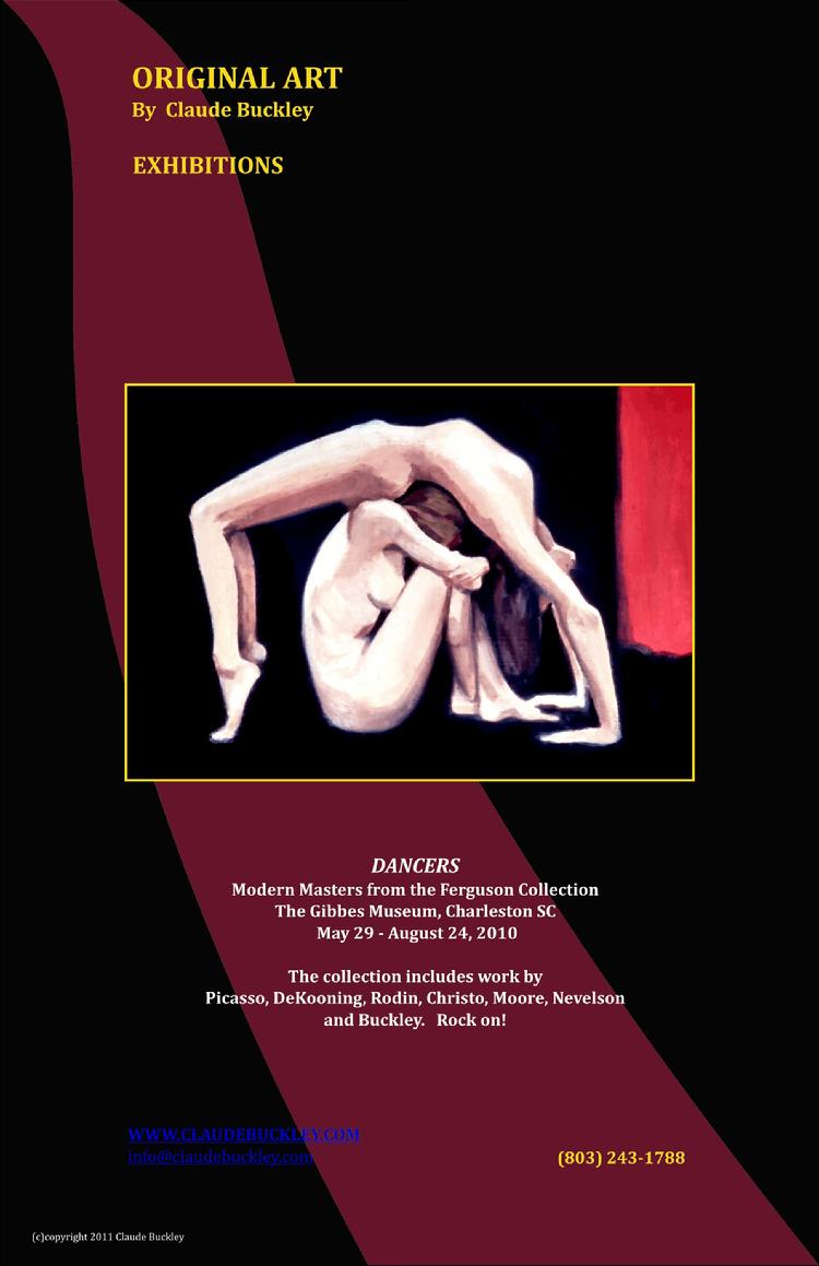 exhibition announcement Modern Masters from the Ferguson Collection where Claude Buckley hung a painting of two dancers