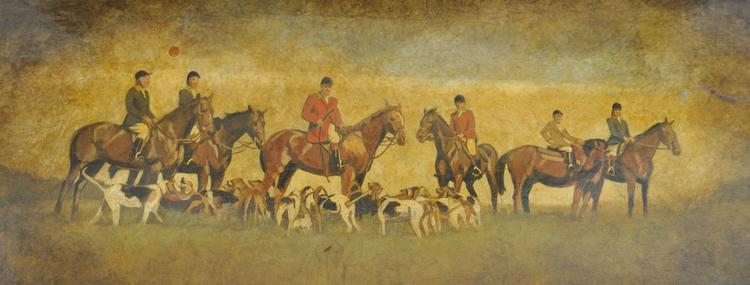 Claude Buckley- Blessing the Hounds oil on canvas. Commissioned by the Late Martha Williams Daniels, private collection