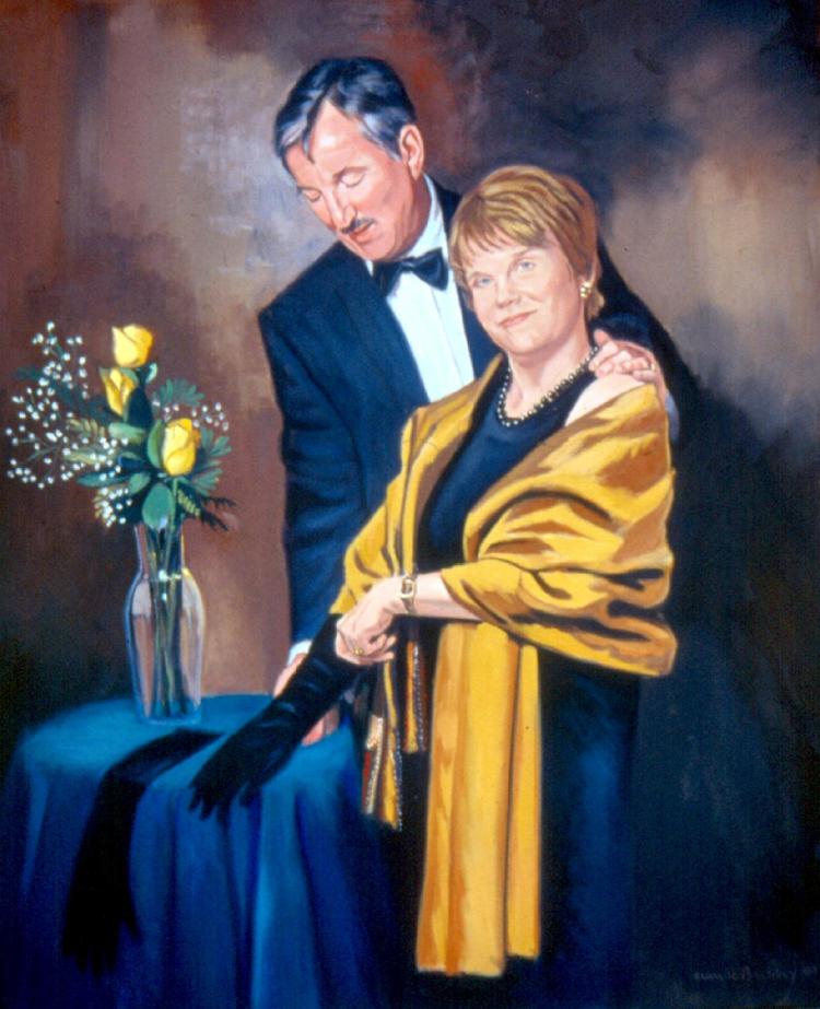 oil portrait by Claude Buckley- Date Night, 40 x 50 in oil on canvas