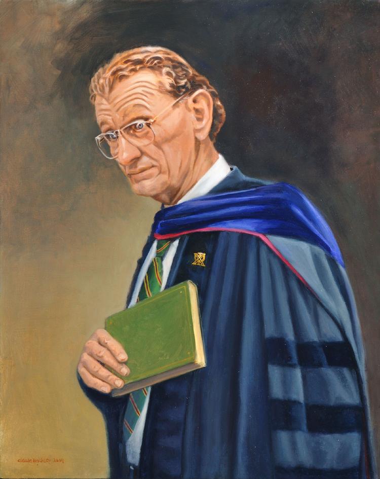 corporate oil portrait by Claude Buckley- Dr. Eric W, Naylor, The University of the South, 24 x 30 in, oil on canvas