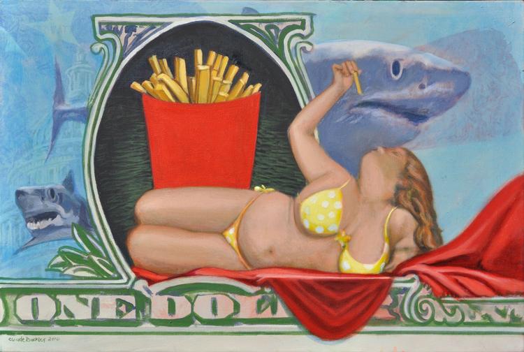 pop art painting by Claude Buckley- Happy Meal, 30 x 40 in (76.2 x 101.6 cm), acrylic on canvas, 2010