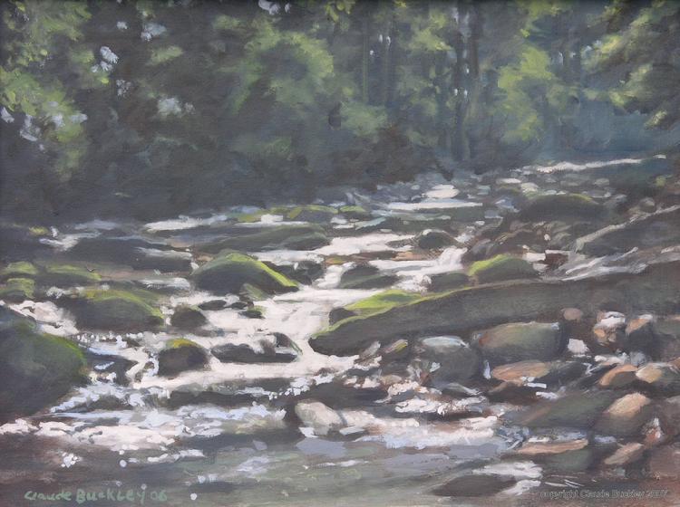 oil landscape painting by Claude Buckley, The Music of the Water, 40 x 50 inches, oil on canvas