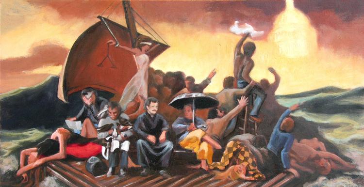 oil painting by Claude Buckley-Undocumented Americans, oil on canvas