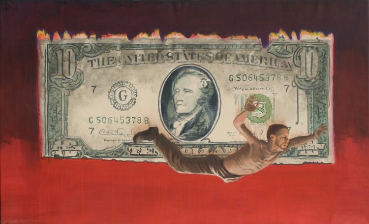 pop art painting by Claude Buckley- If Men Were Angels, 40 x 60 in acrylic and oil on canvas