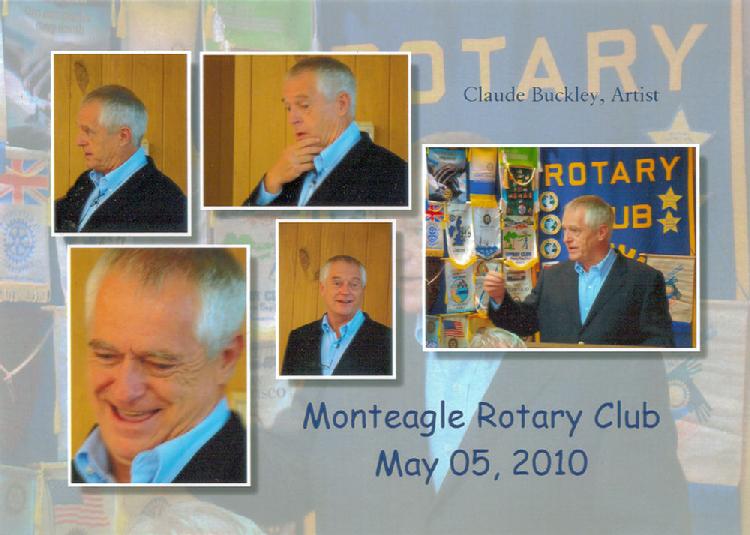 artist Claude Buckley addressing the Monteagle Rotary Claub